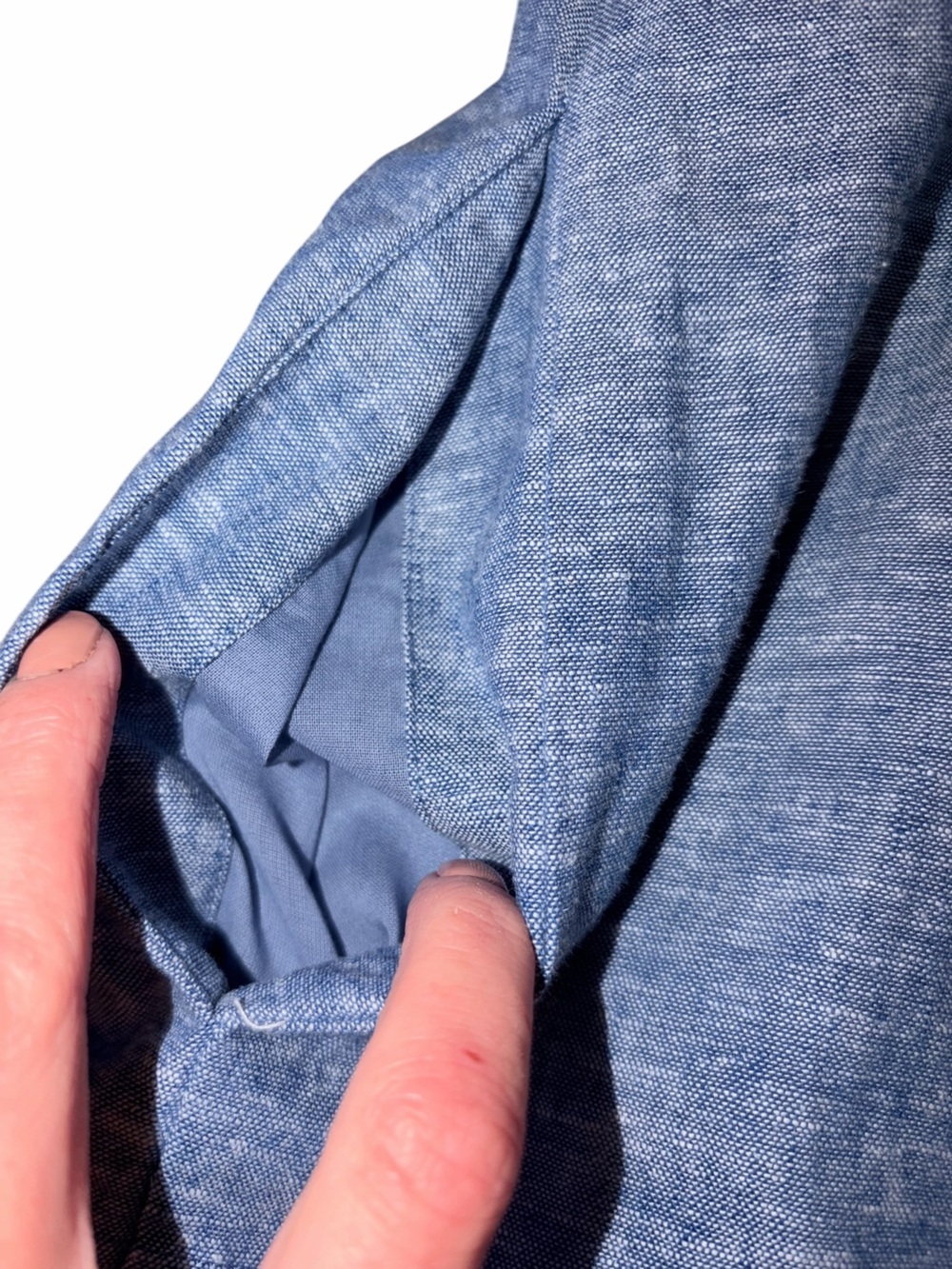 EUC Draper James Linen Cotton Blue Chambray Dress Summer Medium Granola Capsule - Picture 3 of 7